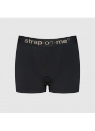 Черные трусики-боксеры для фиксации насадок Strap-on-me Harness Lingerie Allure - size XS - Strap-on-me - купить с доставкой в Ульяновске