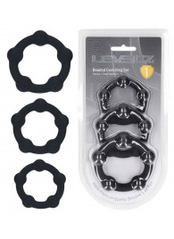 Набор из 3 эрекционных колец Beaded Silicone Cockring Set - Shots Media BV - в Ульяновске купить с доставкой