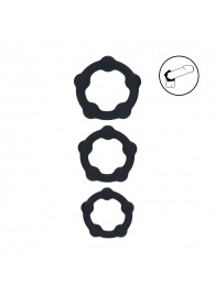 Набор из 3 эрекционных колец Beaded Silicone Cockring Set - Shots Media BV - в Ульяновске купить с доставкой