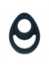 Черное эрекционное кольцо Double Ergo Silicone Cockring - Shots Media BV - в Ульяновске купить с доставкой