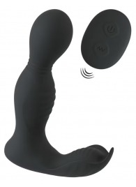 Черная анальная пробка с вибрацией, вращением и пультом ДУ RC Butt Plug with 2 Functions - Orion - в Ульяновске купить с доставкой