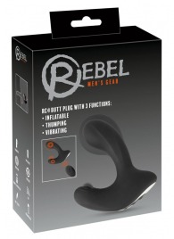 Черная анальная вибропробка с функцией расширения RC Butt Plug with 3 functions - Orion - в Ульяновске купить с доставкой