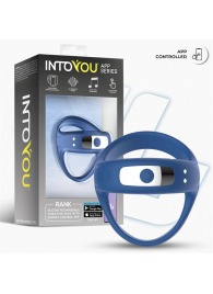 Синее интерактивное эрекционное виброкольцо Rank - Intoyou - в Ульяновске купить с доставкой
