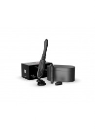 Черная секс-машина с функцией нагрева, насадками и присоской Sesh - Zalo - купить с доставкой в Ульяновске