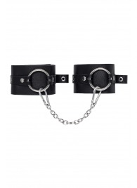 Черные оковы из толстой кожи с люверсами - Pecado - купить с доставкой в Ульяновске