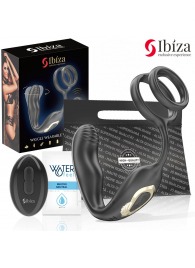 Черная анальная пробка с вращением и эрекционными кольцами - Ibiza - в Ульяновске купить с доставкой