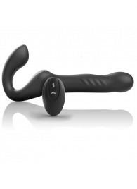 Черный безремневой страпон с вибрацией и возвратно-поступательными движениями - 24 см. - Ibiza - купить с доставкой в Ульяновске