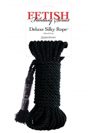 Черная веревка для фиксации Deluxe Silky Rope - 9,75 м. - Pipedream - купить с доставкой в Ульяновске