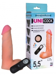 Фаллическая насадка Харнесс UNICOCK 5,5  с вибрацией - 17 см. - LOVETOY (А-Полимер) - купить с доставкой в Ульяновске