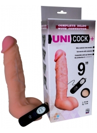 Фаллическая насадка Харнесс UNICOCK 9  с вибрацией - 24 см. - LOVETOY (А-Полимер) - купить с доставкой в Ульяновске