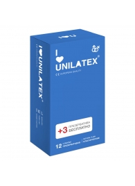 Классические презервативы Unilatex Natural Plain - 12 шт. + 3 шт. в подарок - Unilatex - купить с доставкой в Ульяновске