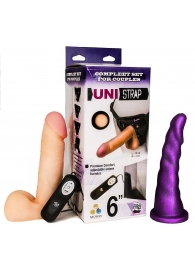 Вибрострапон с двумя насадками UniStrap - 18 и 18 см. - LOVETOY (А-Полимер) - купить с доставкой в Ульяновске