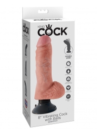 Вибромассажер со съёмной присоской 8 Vibrating King Cock with Balls - 20,3 см. - Pipedream