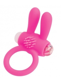 Розовое эрекционное виброкольцо A-toys с ушками - A-toys - в Ульяновске купить с доставкой