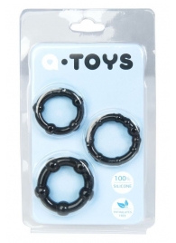 Набор из 3 чёрных эрекционных колец A-toys - A-toys - в Ульяновске купить с доставкой