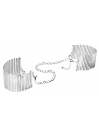 Серебристые наручники-браслеты Desir Metallique Handcuffs - Bijoux Indiscrets - купить с доставкой в Ульяновске