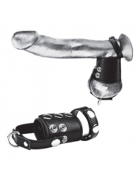 Кольцо на член и мошонку Cock Ring With 2  Ball Stretcher And Optional Weight Ring - BlueLine - в Ульяновске купить с доставкой