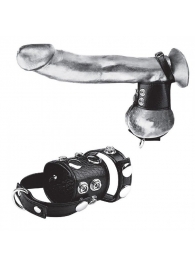 Утяжка на пенис и мошонку Cock Ring With 1.5  Ball Stretcher And Optional Weight Ring - BlueLine - купить с доставкой в Ульяновске