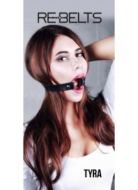 Чёрный кожаный чокер-кляп Tyra Black - Rebelts - купить с доставкой в Ульяновске