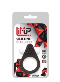 Чёрное эрекционное кольцо LIT-UP SILICONE STIMU RING 1 BLACK - Dream Toys - в Ульяновске купить с доставкой