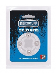 Эрекционное кольцо с 4 бусинами MENZSTUFF STUD RING CLEAR - Dream Toys - в Ульяновске купить с доставкой