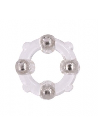 Эрекционное кольцо с 4 бусинами MENZSTUFF STUD RING CLEAR - Dream Toys - в Ульяновске купить с доставкой