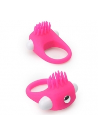 Розовое эрекционное кольцо с щеточкой LIT-UP SILICONE STIMU RING 5 - Dream Toys - в Ульяновске купить с доставкой