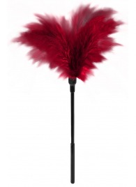 Пластиковая метелочка с красными пёрышками Small Feather Tickler - 32 см. - Blush Novelties - купить с доставкой в Ульяновске