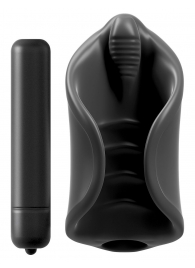 Чёрный мастурбатор Vibrating Silicone Stimulator с вибрацией - Pipedream - в Ульяновске купить с доставкой