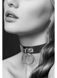 Узенький ошейник из полиуретана с кольцом - Bijoux Pour Toi - купить с доставкой в Ульяновске