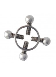 Серебристые зажимы для сосков на винтах - ToyFa - купить с доставкой в Ульяновске