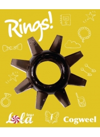 Чёрное эрекционное кольцо Rings Cogweel - Lola Games - в Ульяновске купить с доставкой