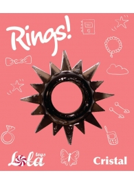 Чёрное эрекционное кольцо Rings Cristal - Lola Games - в Ульяновске купить с доставкой