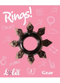 Чёрное эрекционное кольцо Rings Gear - Lola Games - в Ульяновске купить с доставкой