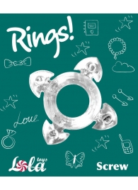 Прозрачное эрекционное кольцо Rings Screw - Lola Games - в Ульяновске купить с доставкой