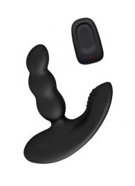 Черный силиконовый стимулятор простаты Levett Nitoc с пультом ДУ - Levett - в Ульяновске купить с доставкой