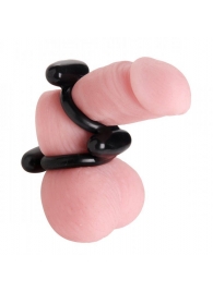 Двойное эрекционное кольцо Dual Stretch To Fit Cock and Ball Ring - XR Brands - в Ульяновске купить с доставкой
