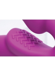 Ярко-розовый безремневой вибрострапон Evoke Vibrating Strapless Silicone Strap-on Dildo - XR Brands - купить с доставкой в Ульяновске