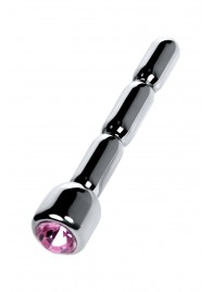 Серебристый уретральный плаг со стразом - 7 см. - ToyFa - купить с доставкой в Ульяновске