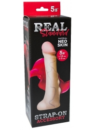 Реалистичная насадка с мошонкой REAL Standard - 18 см. - LOVETOY (А-Полимер) - купить с доставкой в Ульяновске