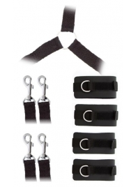 Комплект наручников и поножей LUXURIOUS BED RESTRAINT CUFF SET - Blush Novelties - купить с доставкой в Ульяновске