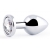 Серебристая анальная пробка с прозрачным стразом - 7,2 см. - Anal Jewelry Plug - купить с доставкой в Ульяновске