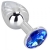 Анальное украшение BUTT PLUG  Small с синим кристаллом - 7 см. - Anal Jewelry Plug - купить с доставкой в Ульяновске