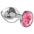 Большая серебристая анальная пробка Diamond Pink Sparkle Large с розовым кристаллом - 8 см. - Lola Games - купить с доставкой в Ульяновске
