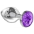 Малая серебристая анальная пробка Diamond Purple Sparkle Small с фиолетовым кристаллом - 7 см. - Lola Games - купить с доставкой в Ульяновске