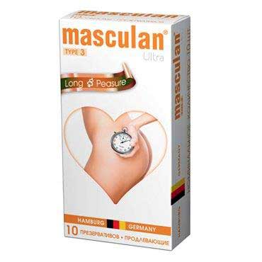 Розовые презервативы Masculan Ultra Long Pleasure с колечками, пупырышками и продлевающим эффектом - 10 шт. - Masculan - купить с доставкой в Ульяновске