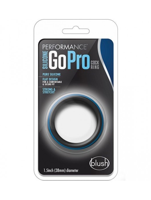 Черно-синее эрекционное кольцо Silicone Go Pro Cock Ring - Blush Novelties - в Ульяновске купить с доставкой
