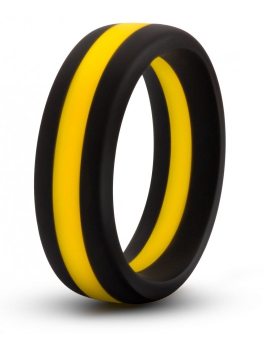 Черно-желтое силиконовое эрекционное кольцо Silicone Go Pro Cock Ring - Blush Novelties - в Ульяновске купить с доставкой