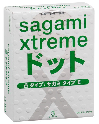 Презервативы Sagami Xtreme SUPER DOTS с точками - 3 шт. - Sagami - купить с доставкой в Ульяновске