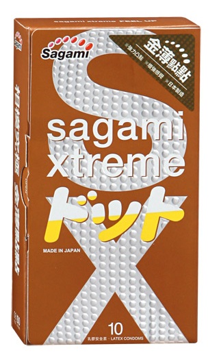 Презервативы Sagami Xtreme FEEL UP с точечной текстурой и линиями прилегания - 10 шт. - Sagami - купить с доставкой в Ульяновске